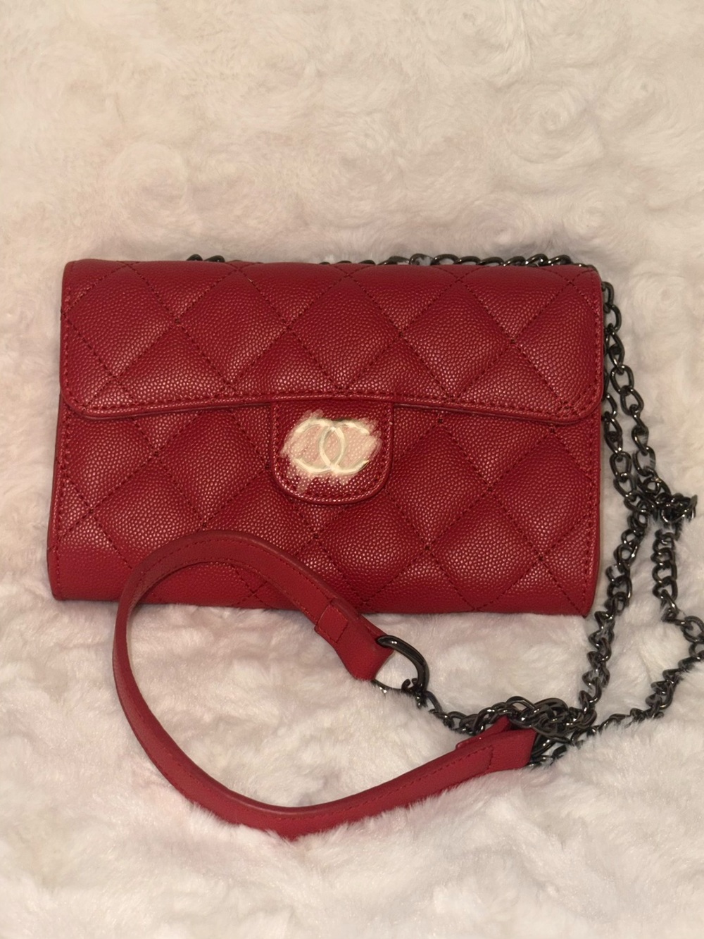 Red Quilted Leather Crossbody Bag